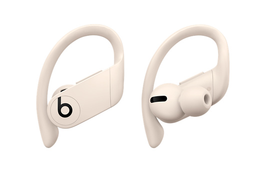 Dotés de contours d’oreille parfaitement ajustables, les écouteurs Powerbeats Pro totalement sans fil, en coloris Crème, sont proposés avec différents embouts pour une personnalisation et un confort accrus.