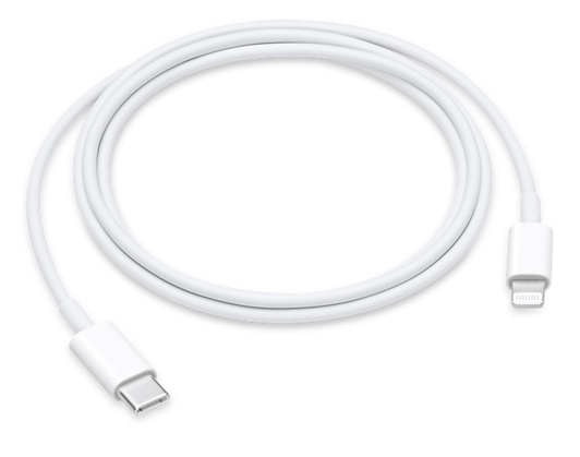 Lightning 커넥터를 탑재한 기기를 USB-C 또는 Thunderbolt 3(USB-C) 지원 Mac에 연결해 동기화 및 충전을 할 수 있는 1m 길이의 USB-C-Lightning 케이블.