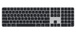 Le Magic Keyboard avec pavé numérique en noir propose une disposition des touches fléchées en forme de T inversé et des touches haut de page et bas de page dédiées.