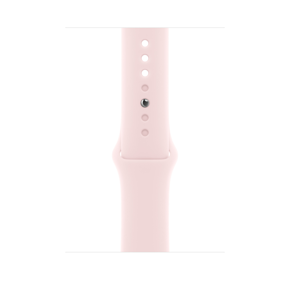 Bracelet Sport rose pâle, fluoroélastomère lisse avec système de fermeture à clou et passant