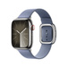 薰衣草藍色時尚圈扣錶帶的側看角度，這款錶帶配有兩塊貼合磁石，佩戴極之方便