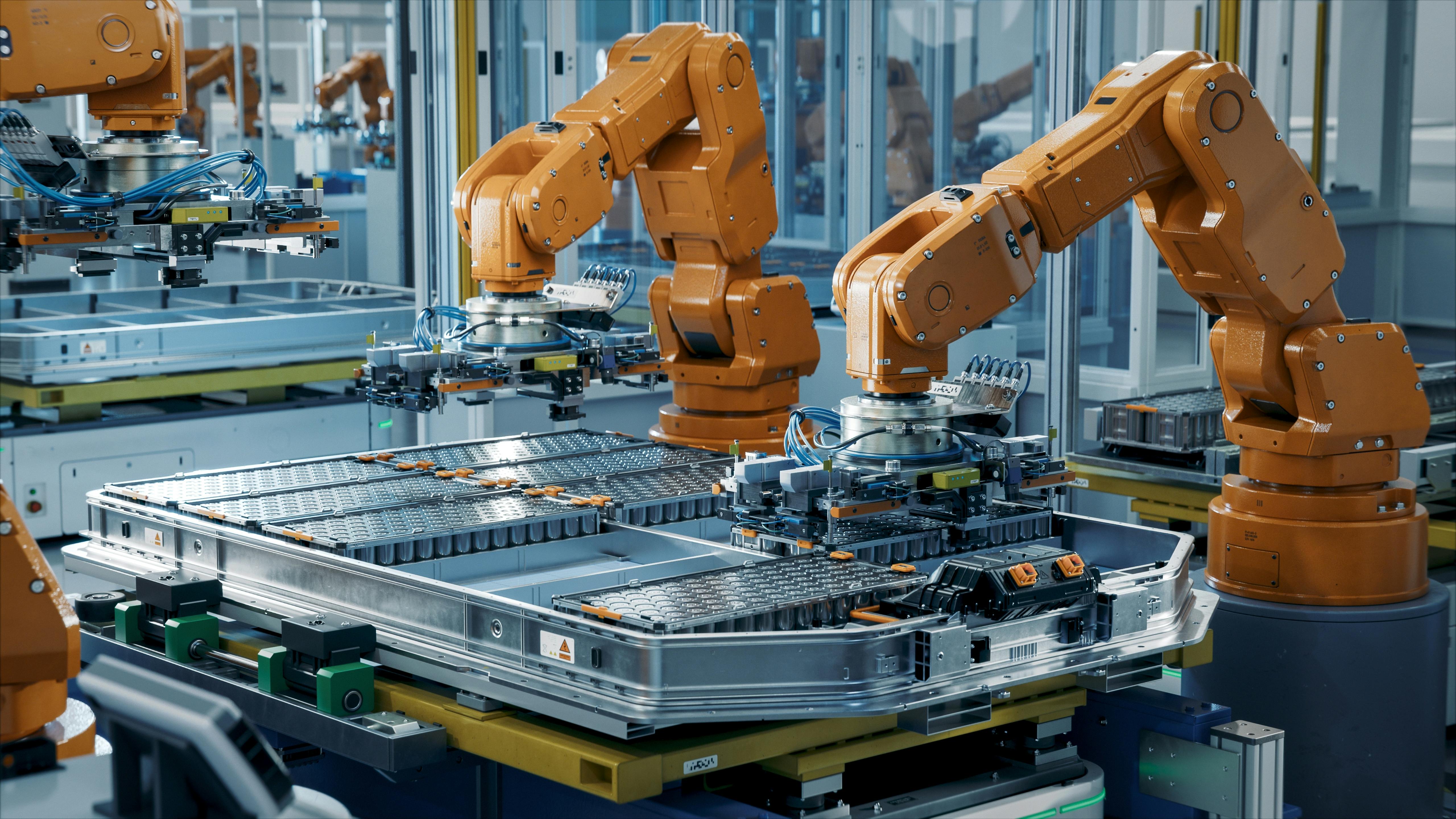 Cover Of Advancing Clean Technology Manufacturing Row Of Advanced Robotic Arms Inside Automotive Plant Assemble Batteries Shutterstock 2374437801