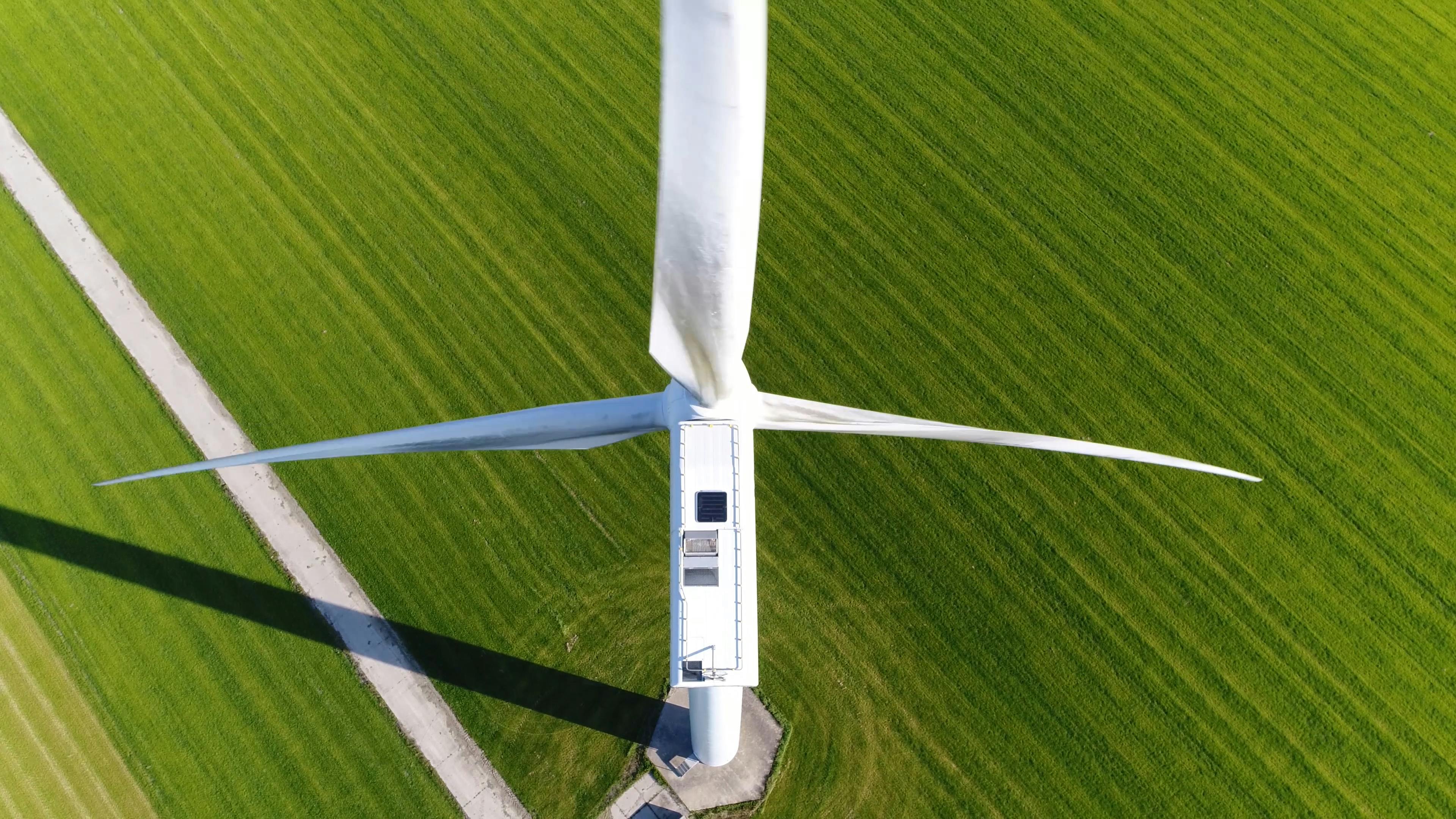Aerial View Of Wind Turbines