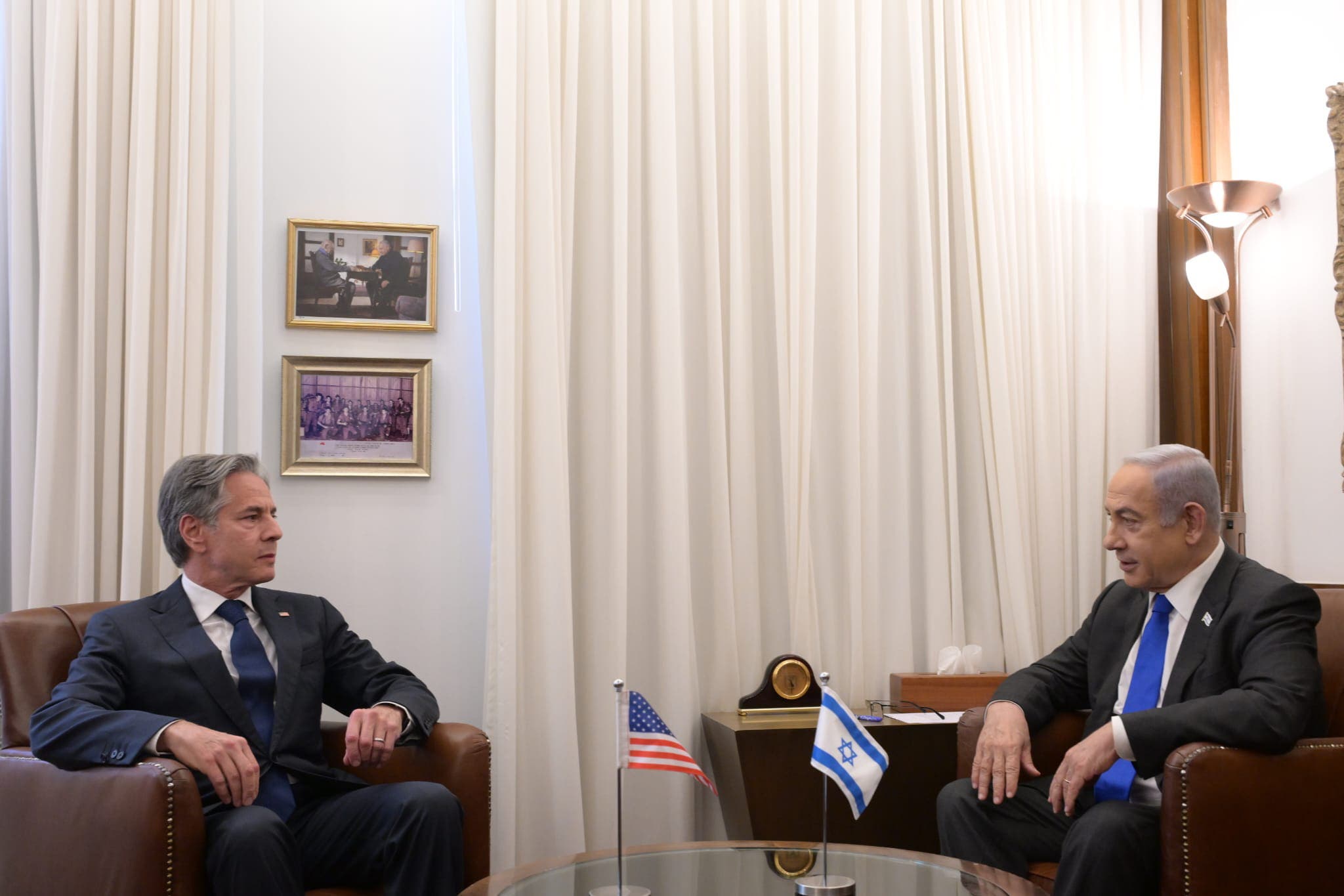 <p>The US canceled a meeting with Israel after the country’s leader slammed the Biden administration, accusing it of withholding weapons. Pictured:  Secretary of State Antony Blinken meets with Israel Minister Benjamin Netanyahu earlier this month </p>