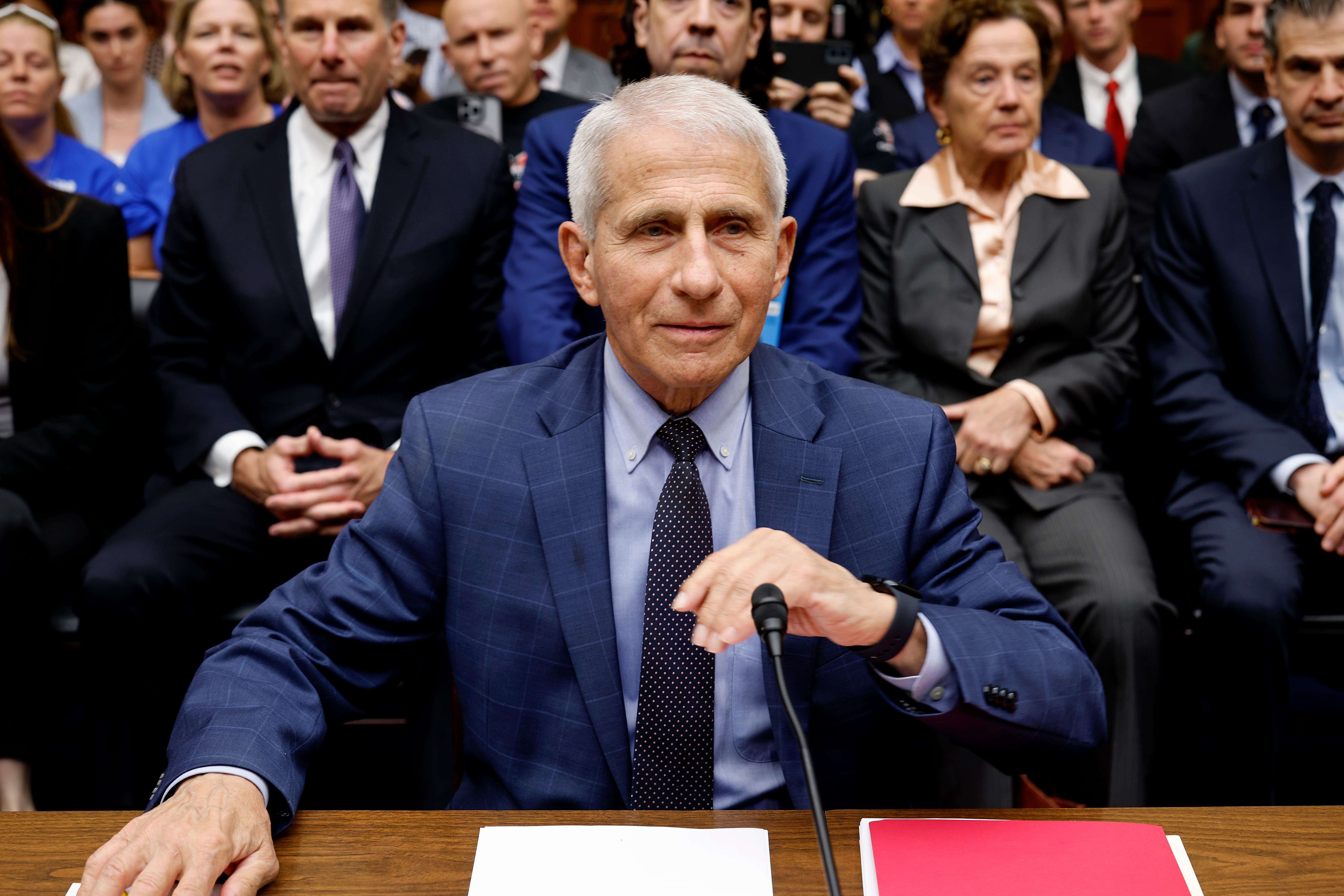 <p>Dr. Anthony Fauci, former Director of the National Institute of Allergy and Infectious Diseases, arrives to testify before the House Oversight and Accountability Committee Select Subcommittee on the Coronavirus Pandemic at the Rayburn House Office Building on June 03, 2024 in Washington, DC</p>