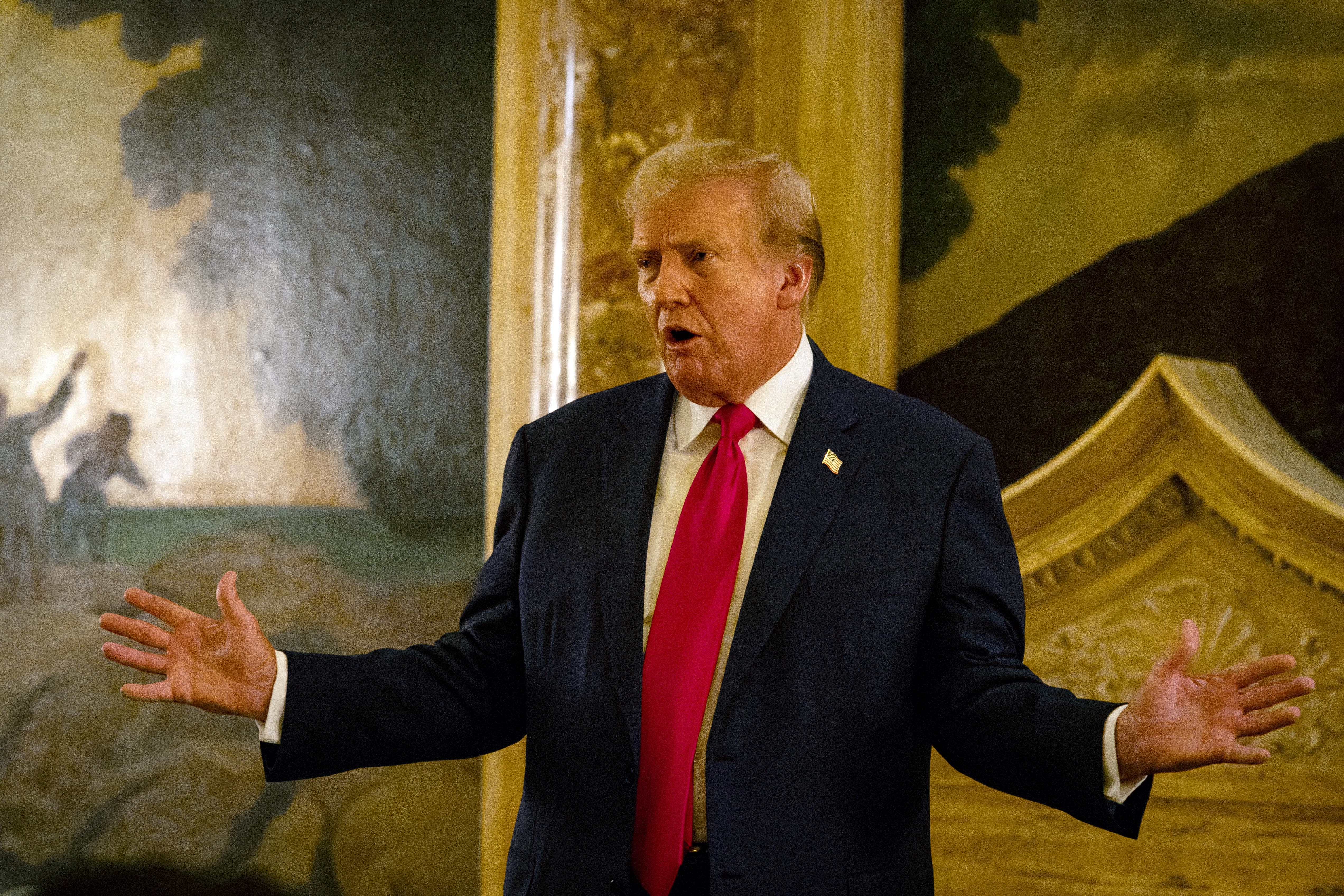 <p>Former U.S. President Donald Trump speaks at a dinner at Mar-a-Lago on June 5, 2024 in West Palm Beach, Florida</p>