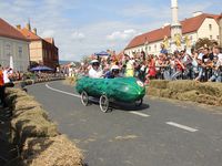 Car with a pickle design in the Zagreb Red Bull Soapbox Race, Zagreb, Croatia, September 14, 2019. (games, races, sports)