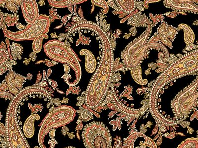 A closeup of a paisley pattern. Floral, design, ornamental, wallpaper