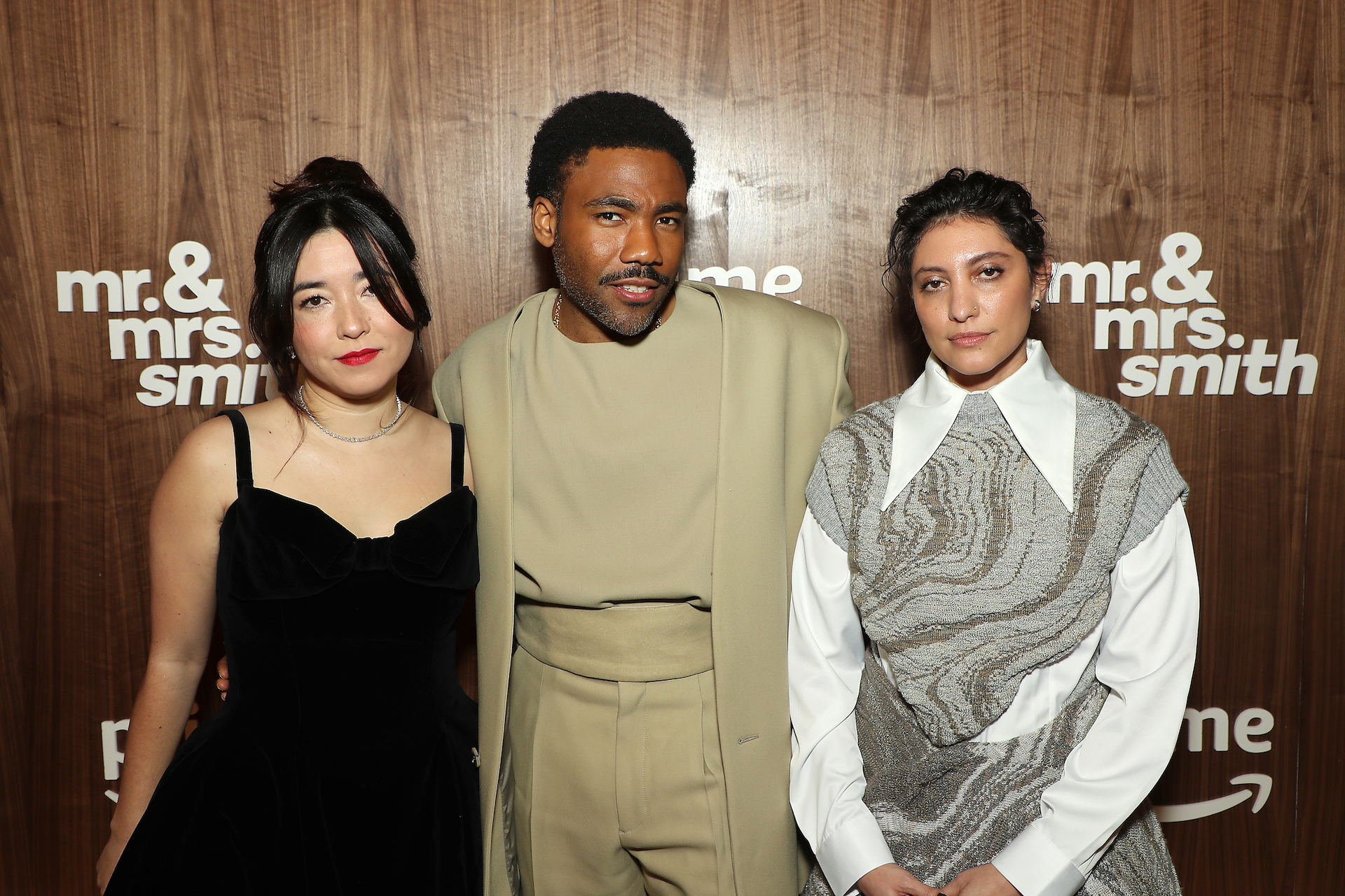 Maya Erskine, Donald Glover, and Francesca Sloane at Prime Video’s 'Mr. & Mrs. Smith' Red Carpet Premiere in New York