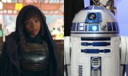 Amandla Stenberg in Star Wars The Acolyte and robot R2-D2.