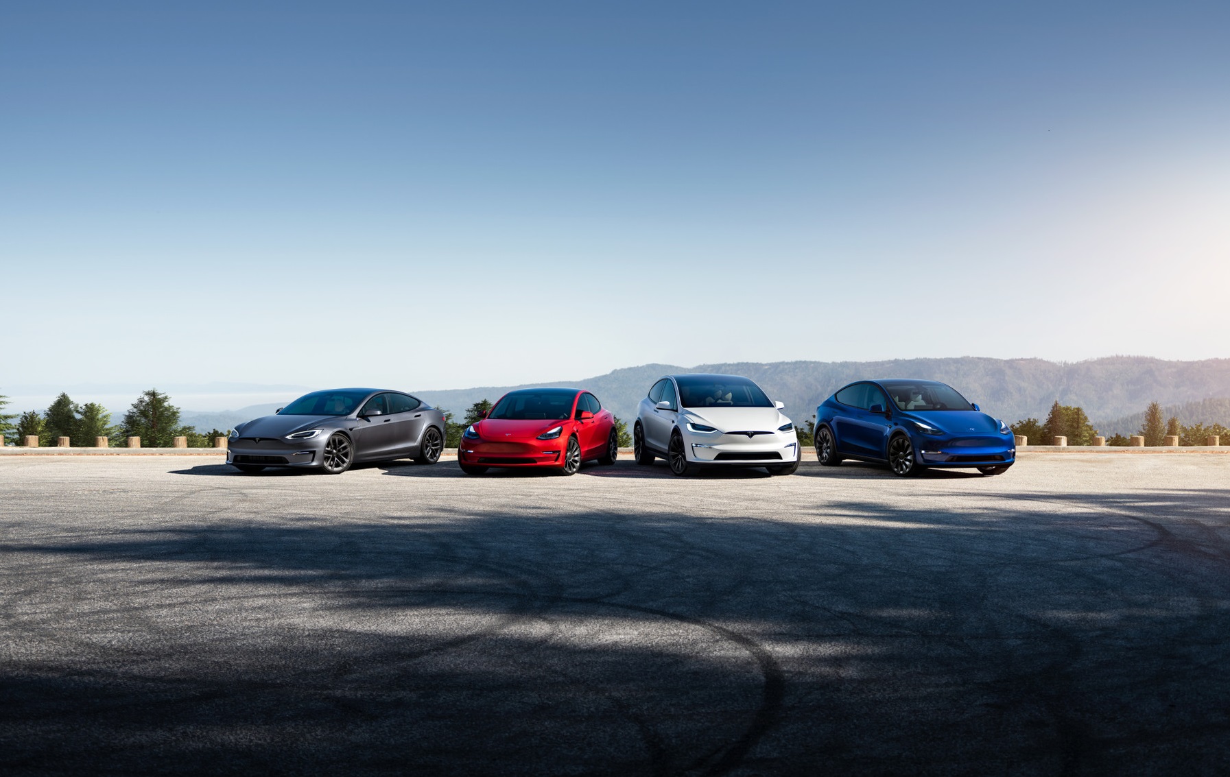 Tesla's full lineup of cars.