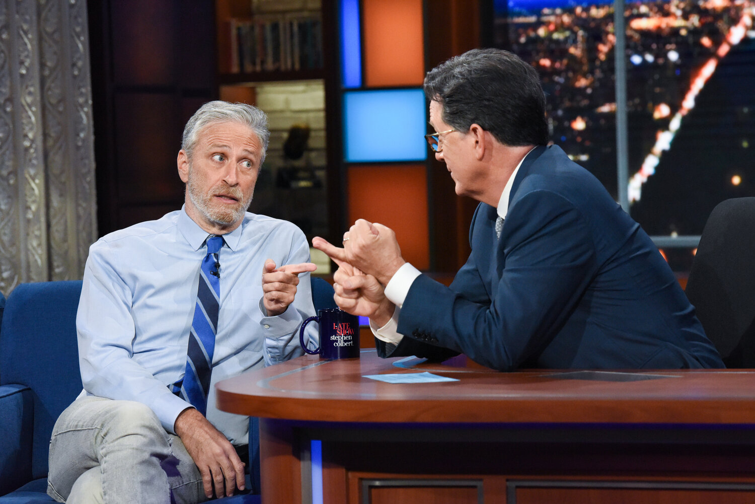 Jon Stewart and Stephen Colbert