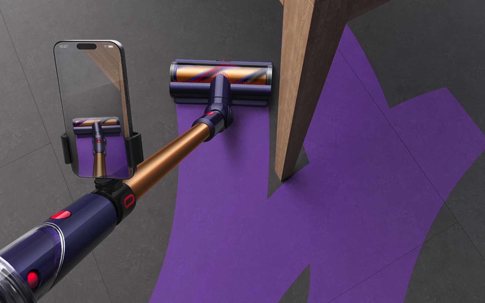 Dyson mount for smartphones so you ca use the CleanTrace app while you vacuum.