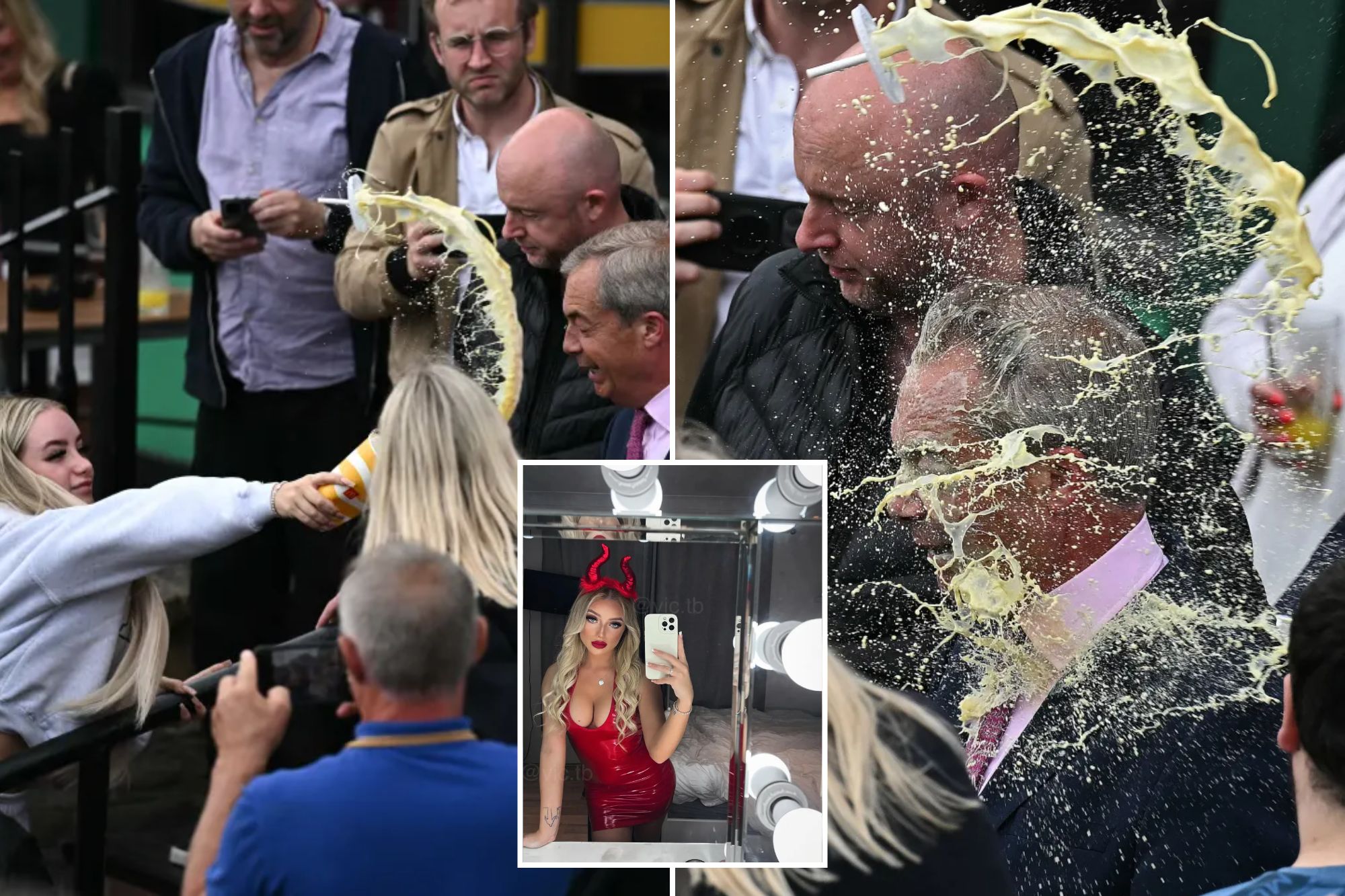 Trump ally gets doused with milkshake by UK OnlyFans model