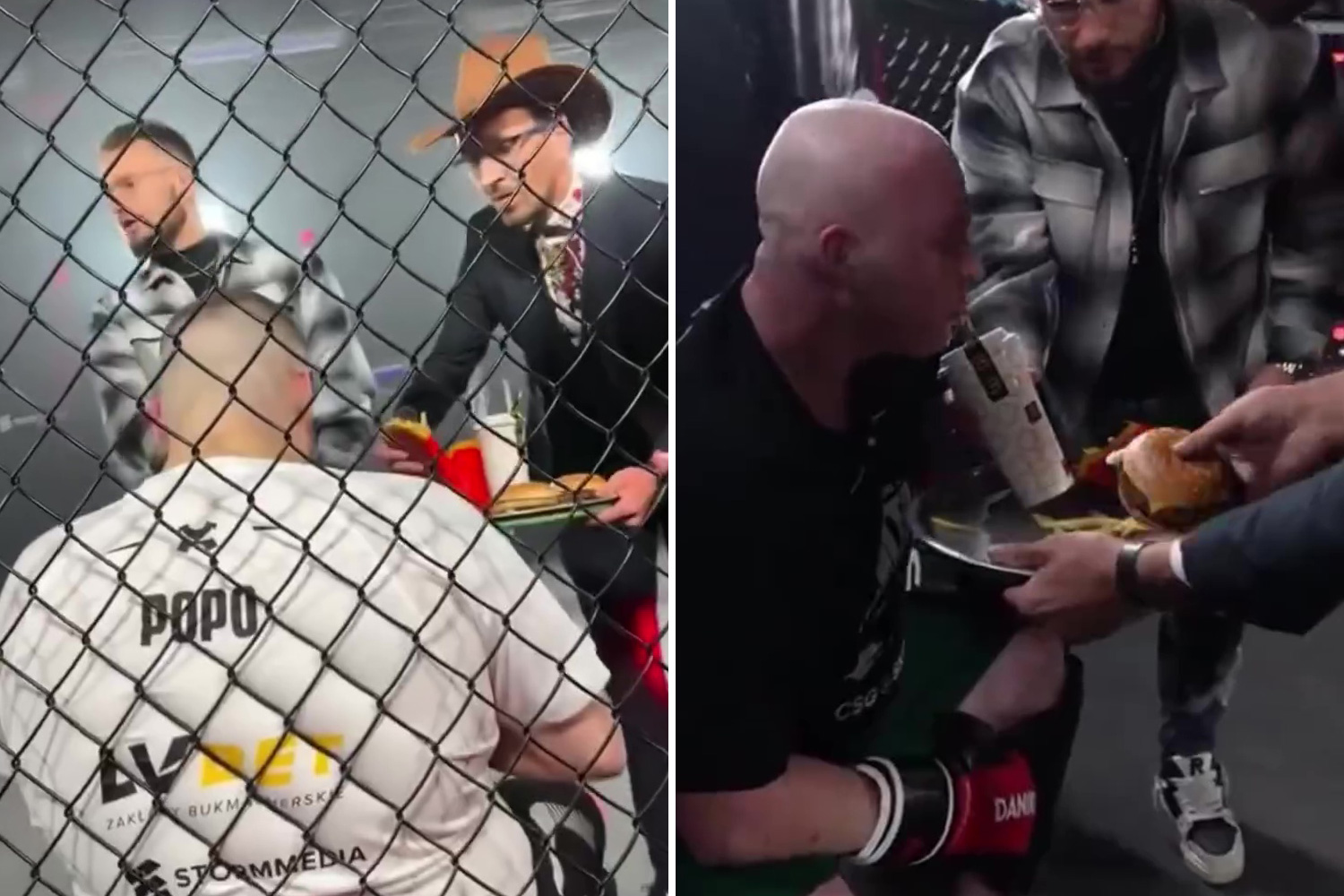 MMA stars snack on Big Mac in between rounds of bizarre exhibition