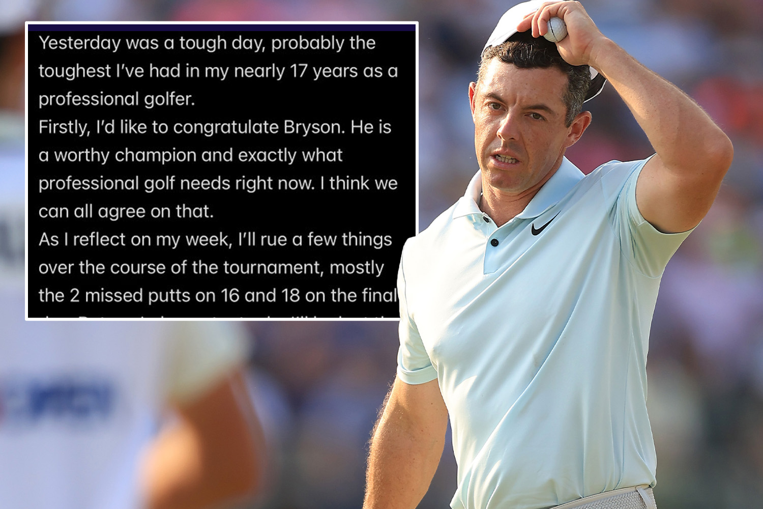 Rory McIlroy breaks silence on ‘toughest day in 17 years’ after US Open setback