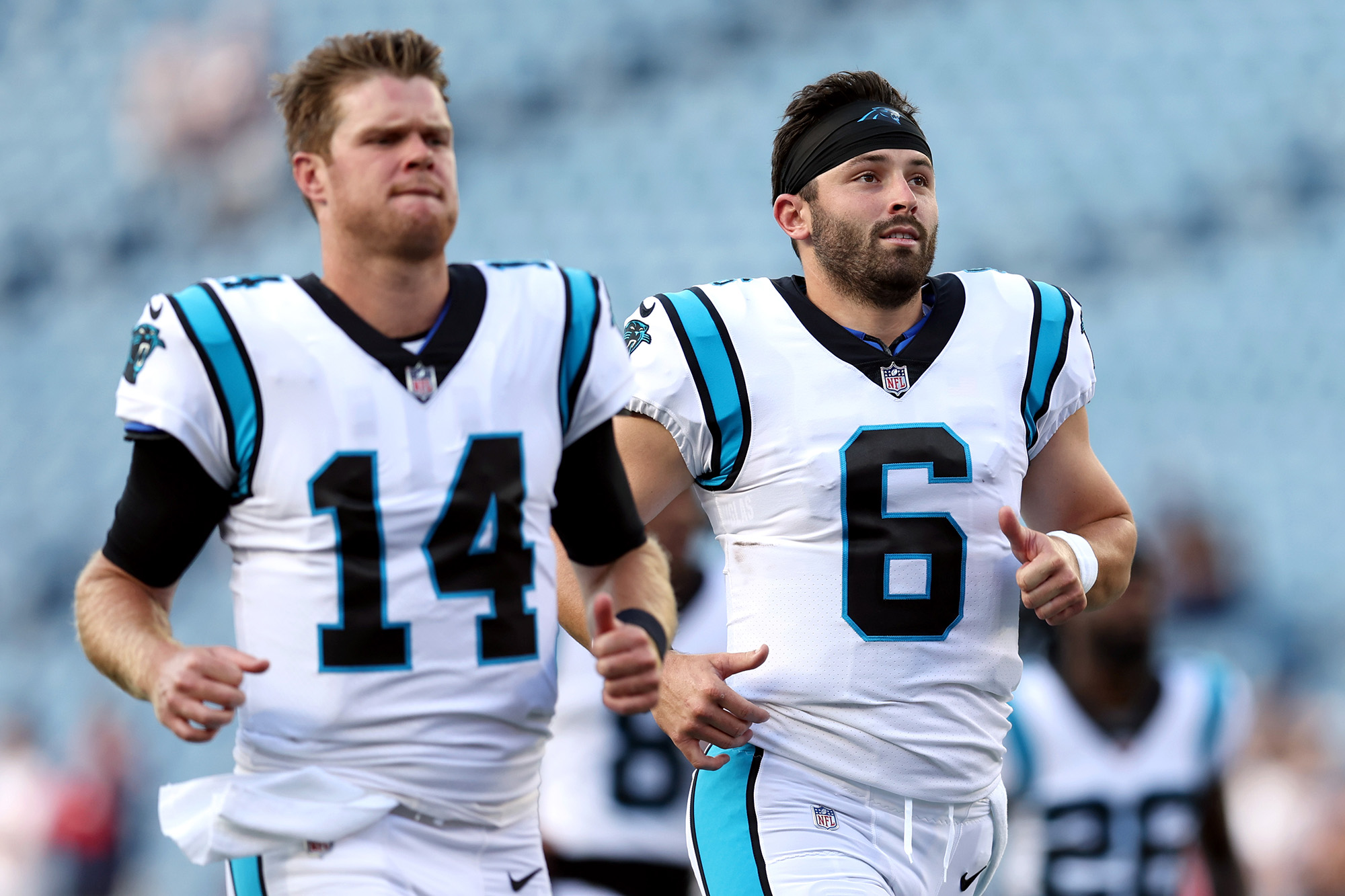 Baker Mayfield (6) has been named the Panthers' starting quarterback.