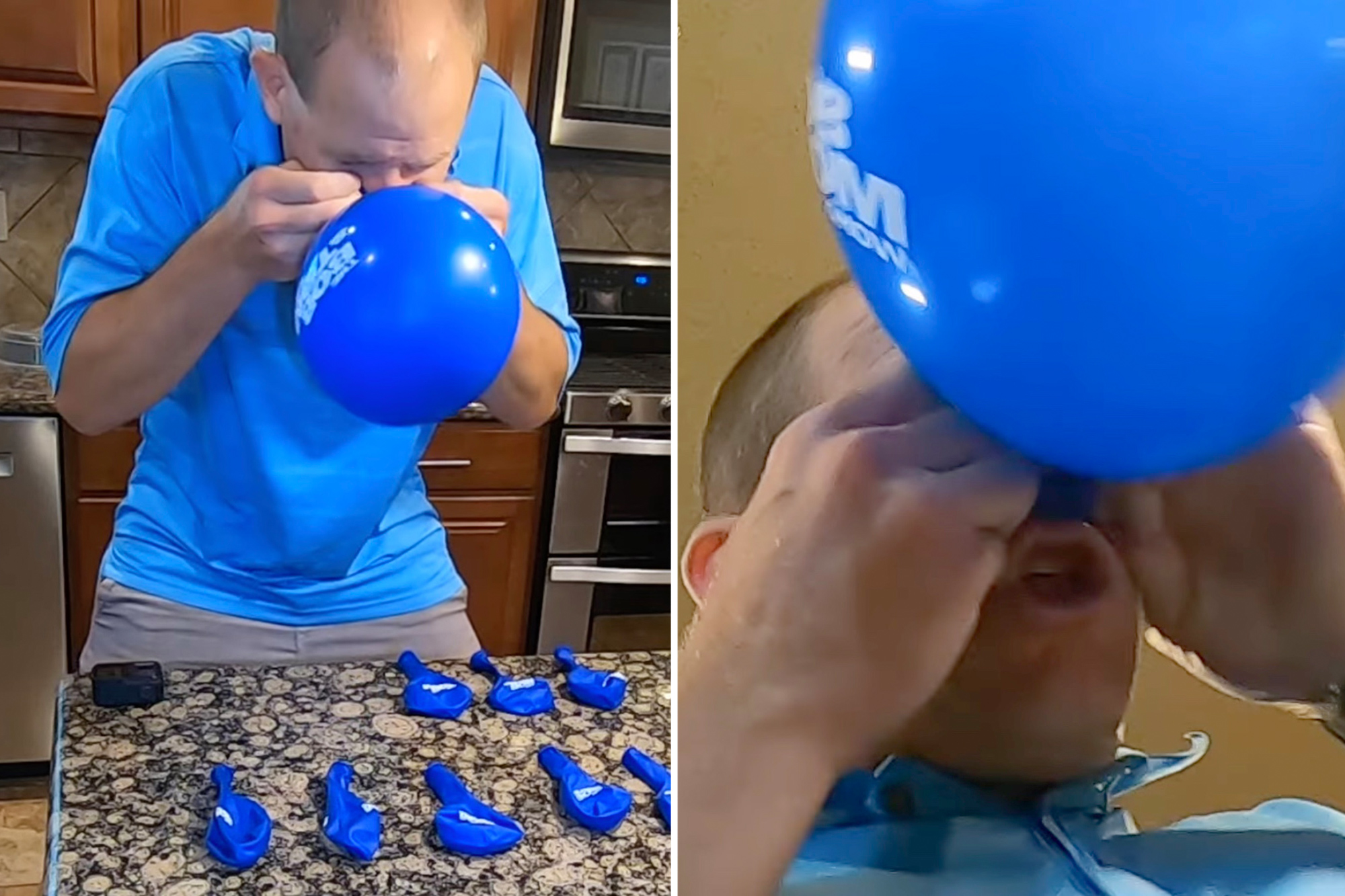Idaho's David Rush set a new world record after using his nose to inflate 10 balloons in a minute.