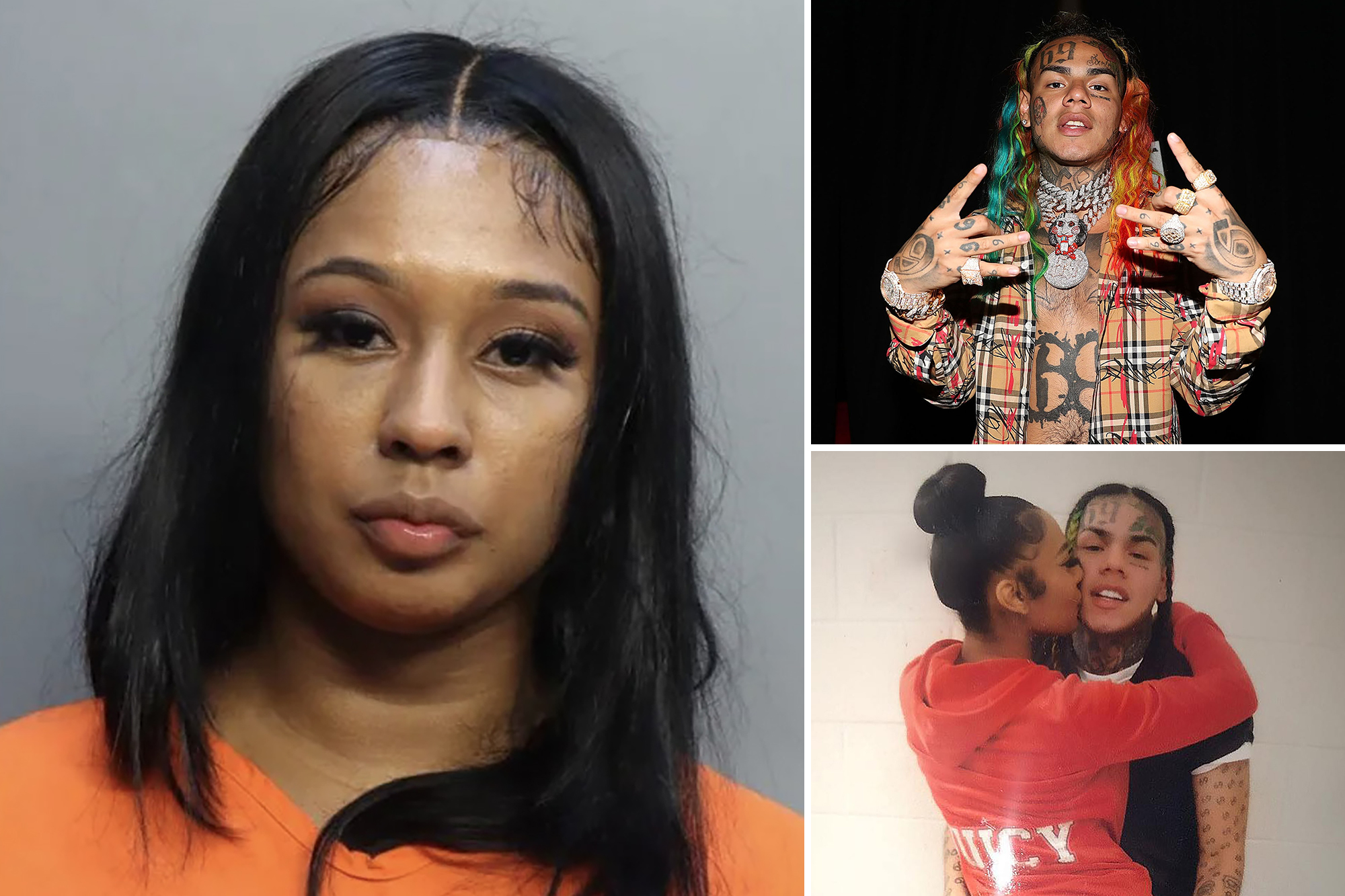 Images of rapper Tekashi 6ix9ine and girlfriend Rachel Wattley.