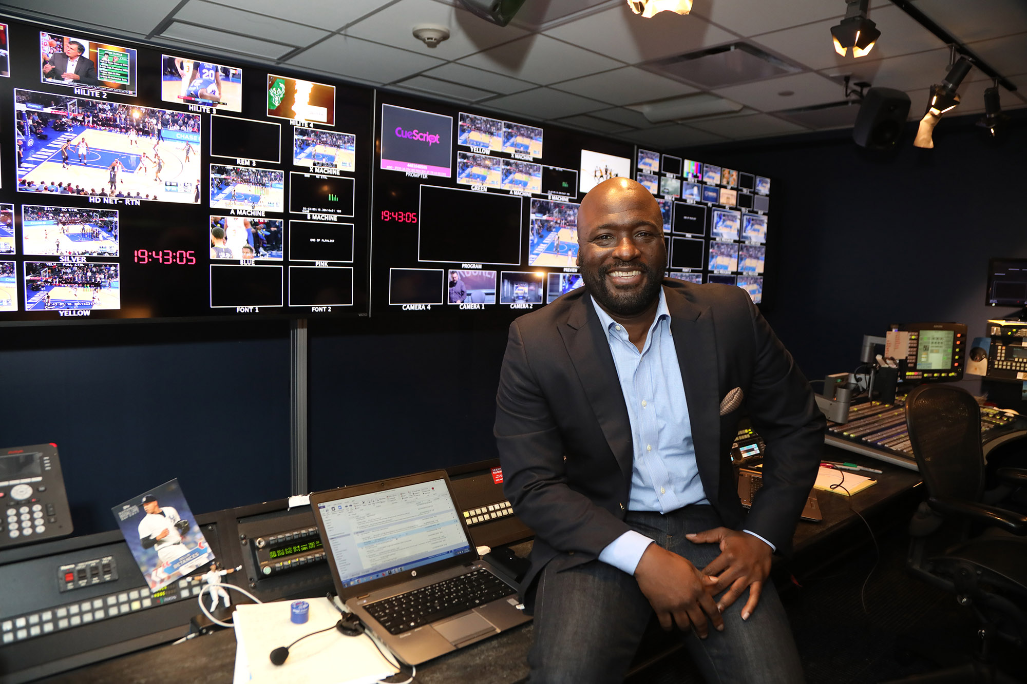 Troy Benjamin at work as the producer of New York Yankees games for the YES Network.