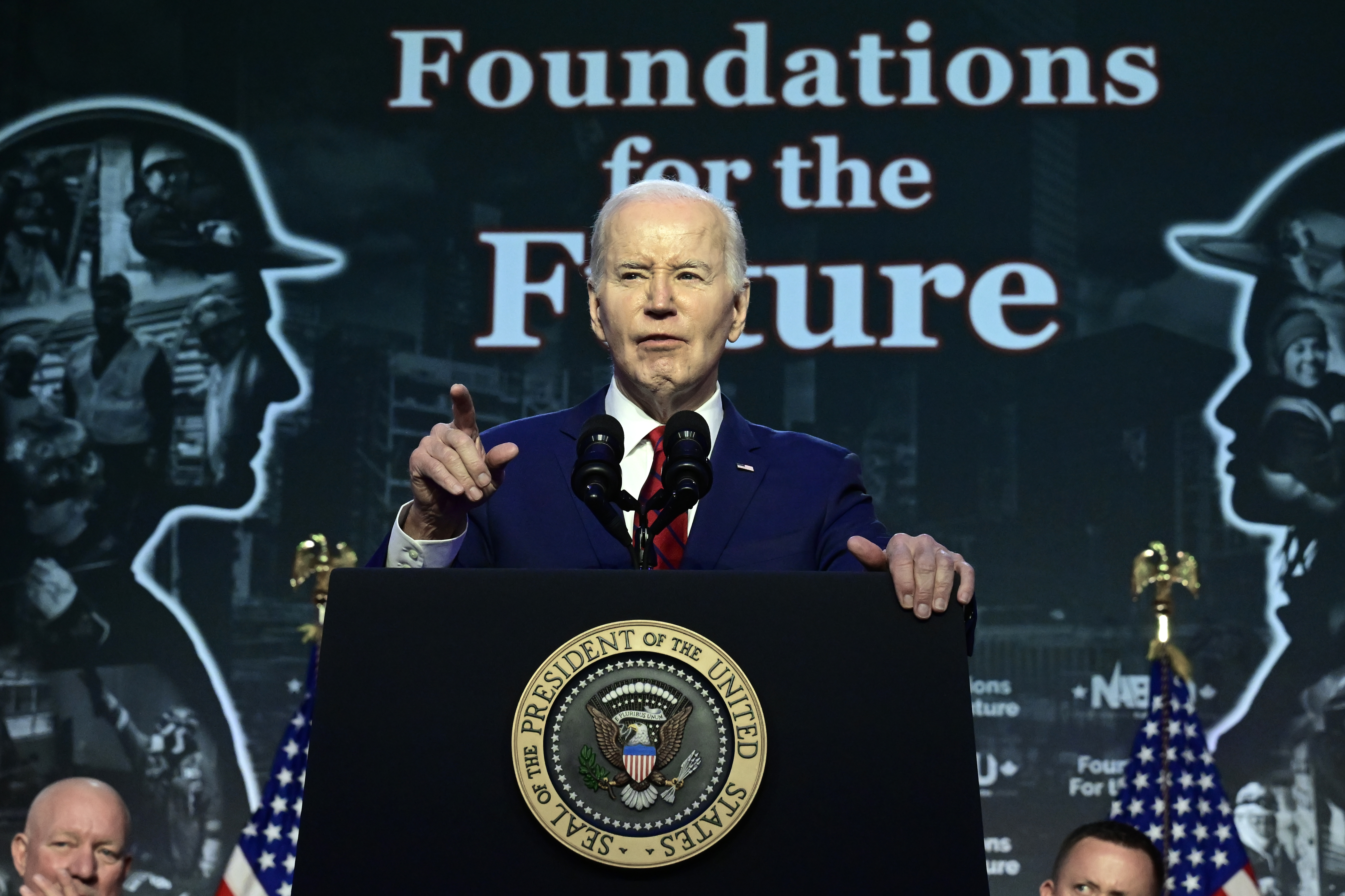 President Biden accidentally read the stage note "pause" during a speech on April 24, 2024.