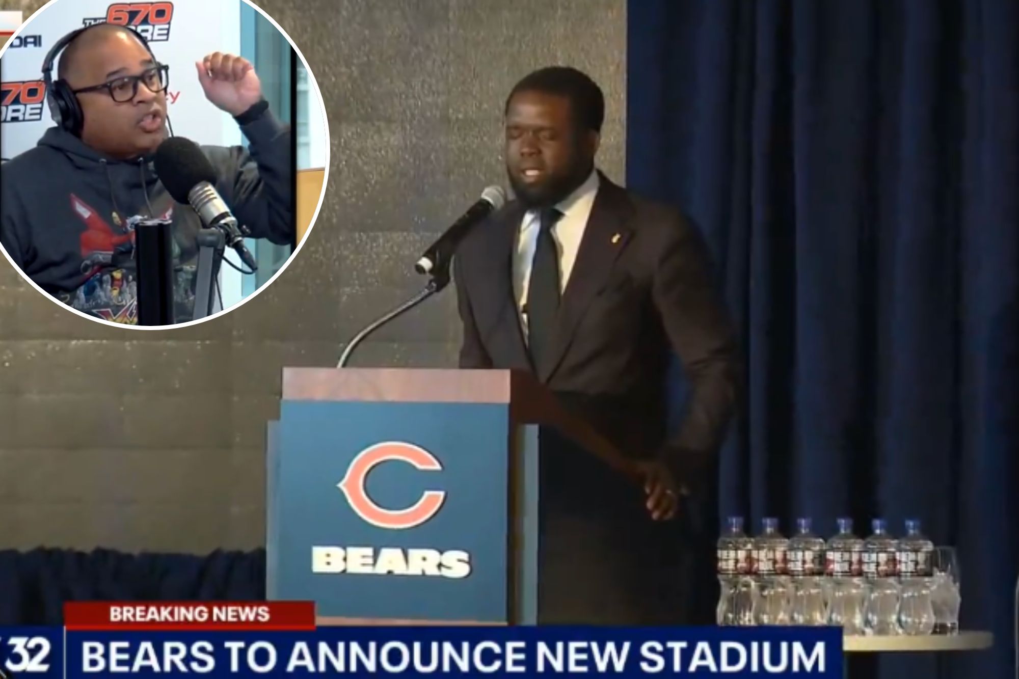 Chicago radio host Laurence Holmes skewered the Bears for bringing out a pastor to pray for a new stadium deal.