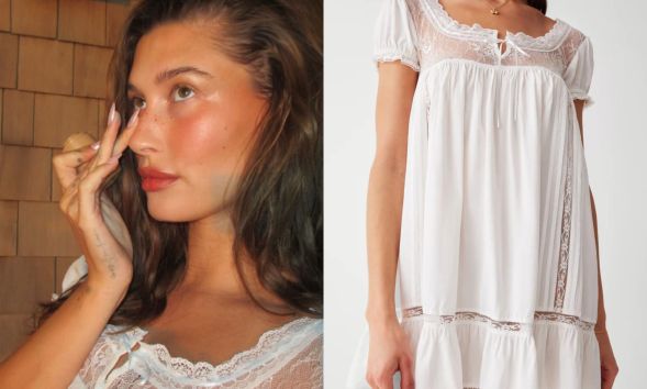 This is where to buy Hailey Bieber's nightgown dress from Instagram.