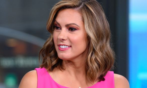 Lisa Boothe on the set of the Fox News chat show Fox & Friends.