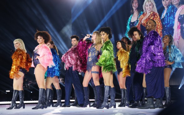 Taylor Swift commemorated Pride at her Eras Tour show, Lyon. (Getty)