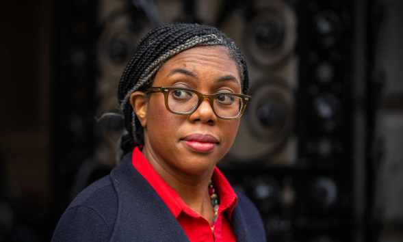 LONDON, ENGLAND - MARCH 26: Kemi Badenoch, Minister for Women and Equalities, arrives to attend the weekly meeting of Cabinet ministers in 10 Downing Street on March 26, 2024 in London, England. (Photo by Carl Court/Getty Images)