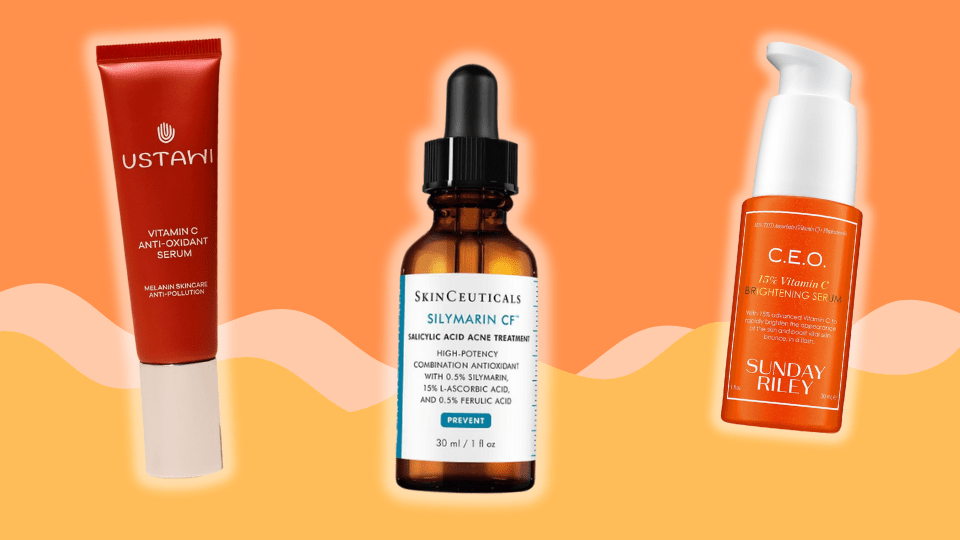 Left to Right: USTAWI vitamin C serum, SkinCeuticals vitamin C serum, Sunday Riley vitamin C serum.