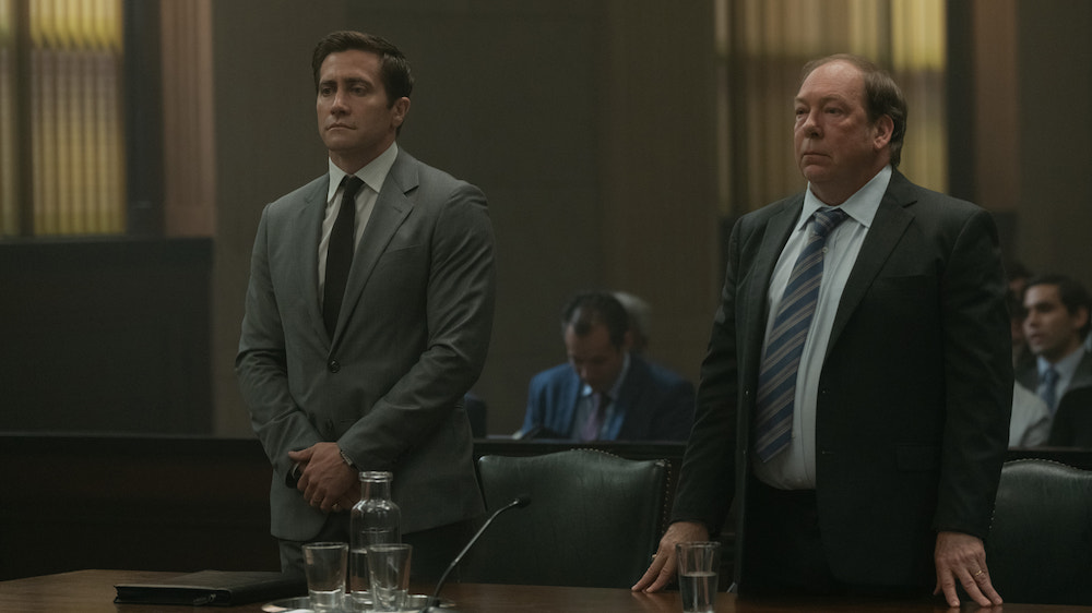 Jake Gyllenhaal and Bill Camp stand for the verdict in 'Presumed Innocent' Episode 8, the finale