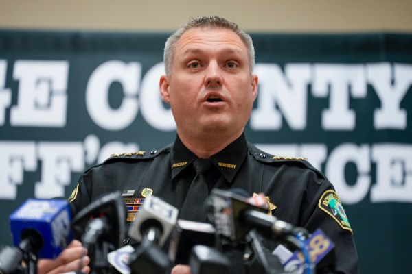 Dodge County Sheriff Dale Schmidt talks about investigations into four inmate deaths that occurred at Waupun Correctional Institution during a news conference Wednesday, June 5, 2024, in Juneau, Wis. (AP Photo/Morry Gash)