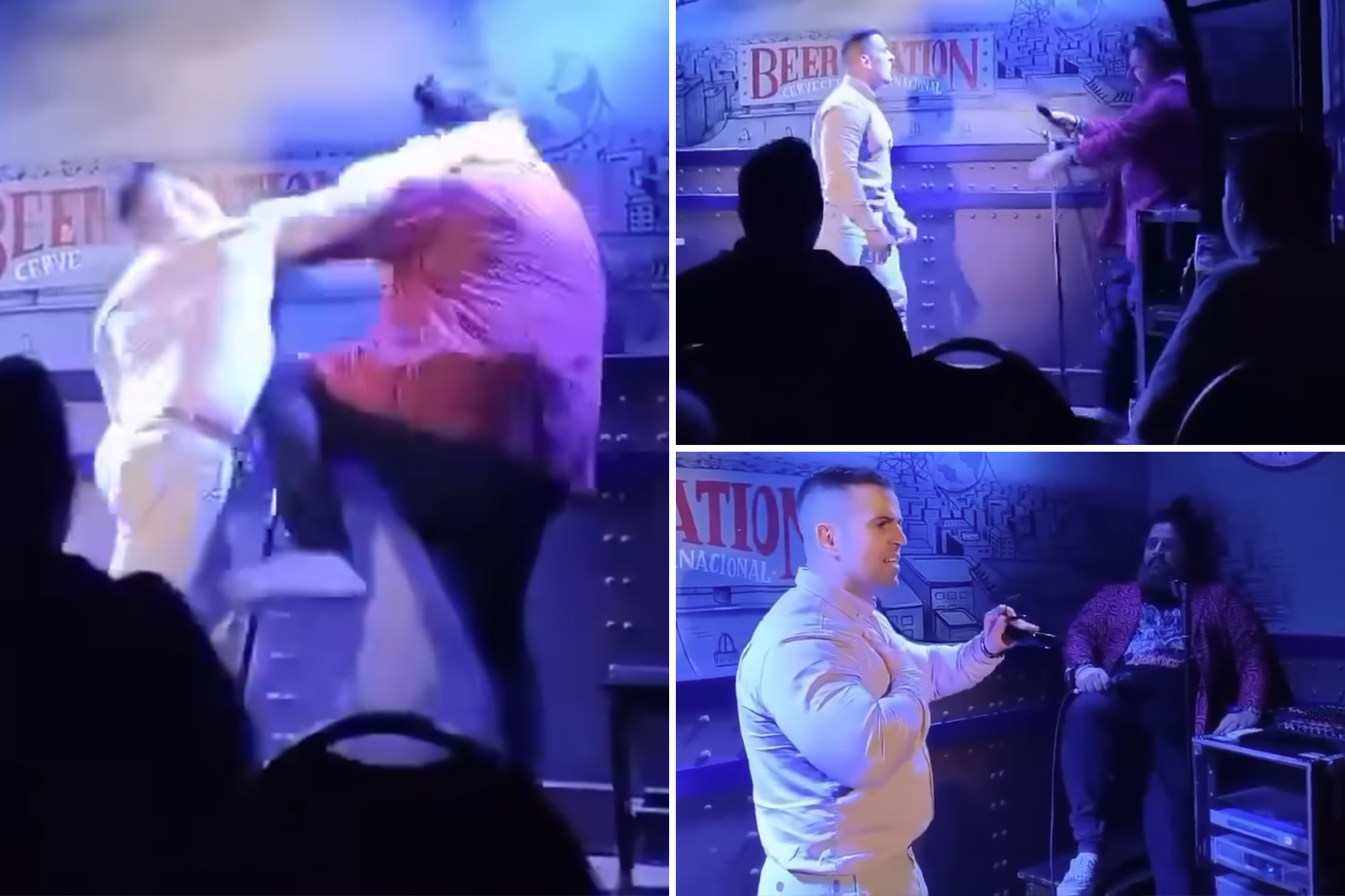 Dad sucker-punches comedian on stage over 'sexualized' joke about his baby son