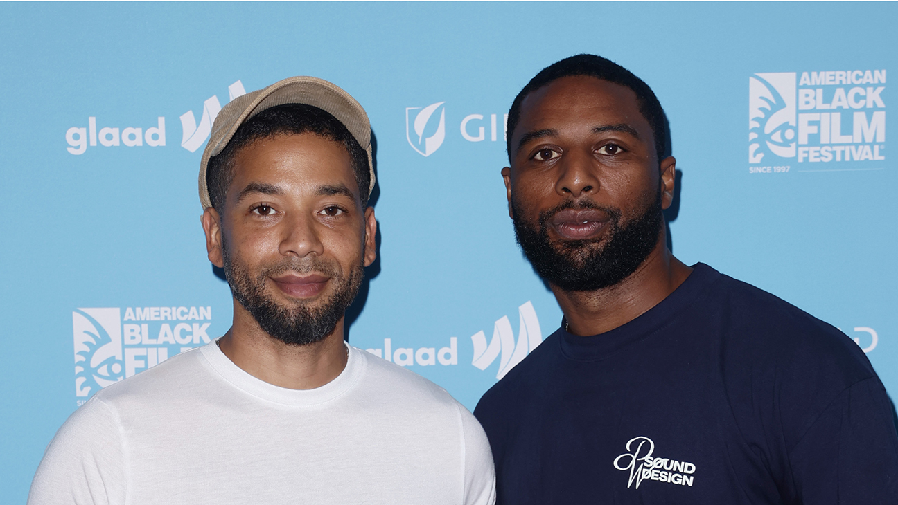 Jussie Smollett (left) and Jabari Redd attend the Queer Lens Brunch: Celebrating Black Queer Storytelling at ABFF at Royal Palm South Beach Miami on June 15