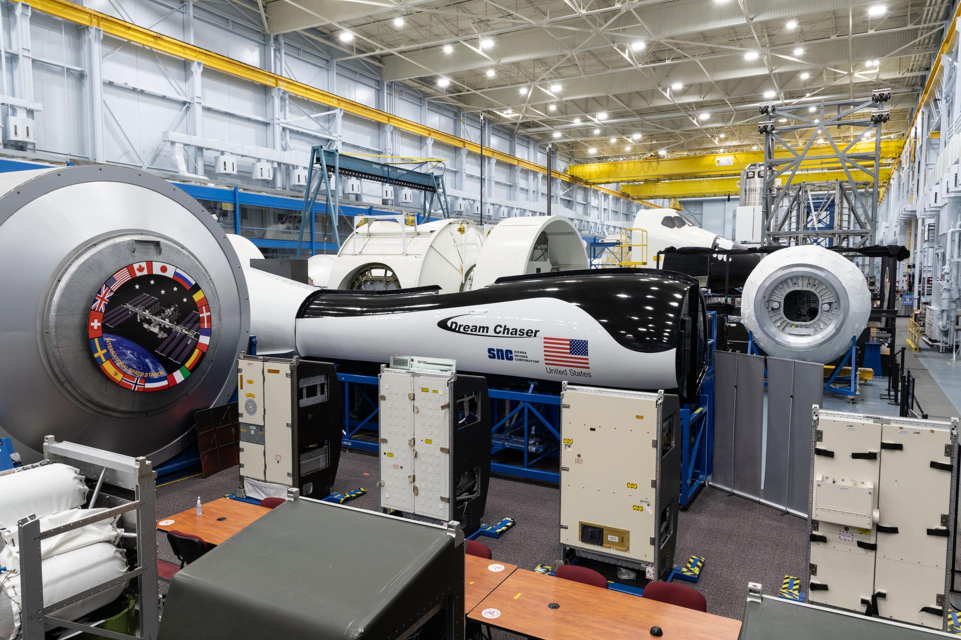 Image of the Dream Chaser vehicle at the Space Vehicle Mockup Facility