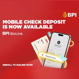 New BPI BizLink app facility now allows corporate clients to deposit checks via mobile