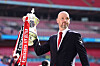 Manchester United manager Erik ten Hag celebrates after winning the Emirates FA Cup final at Wembley Stadium, London. Picture date: Saturday May 25, 2024. Foto: Nick Potts