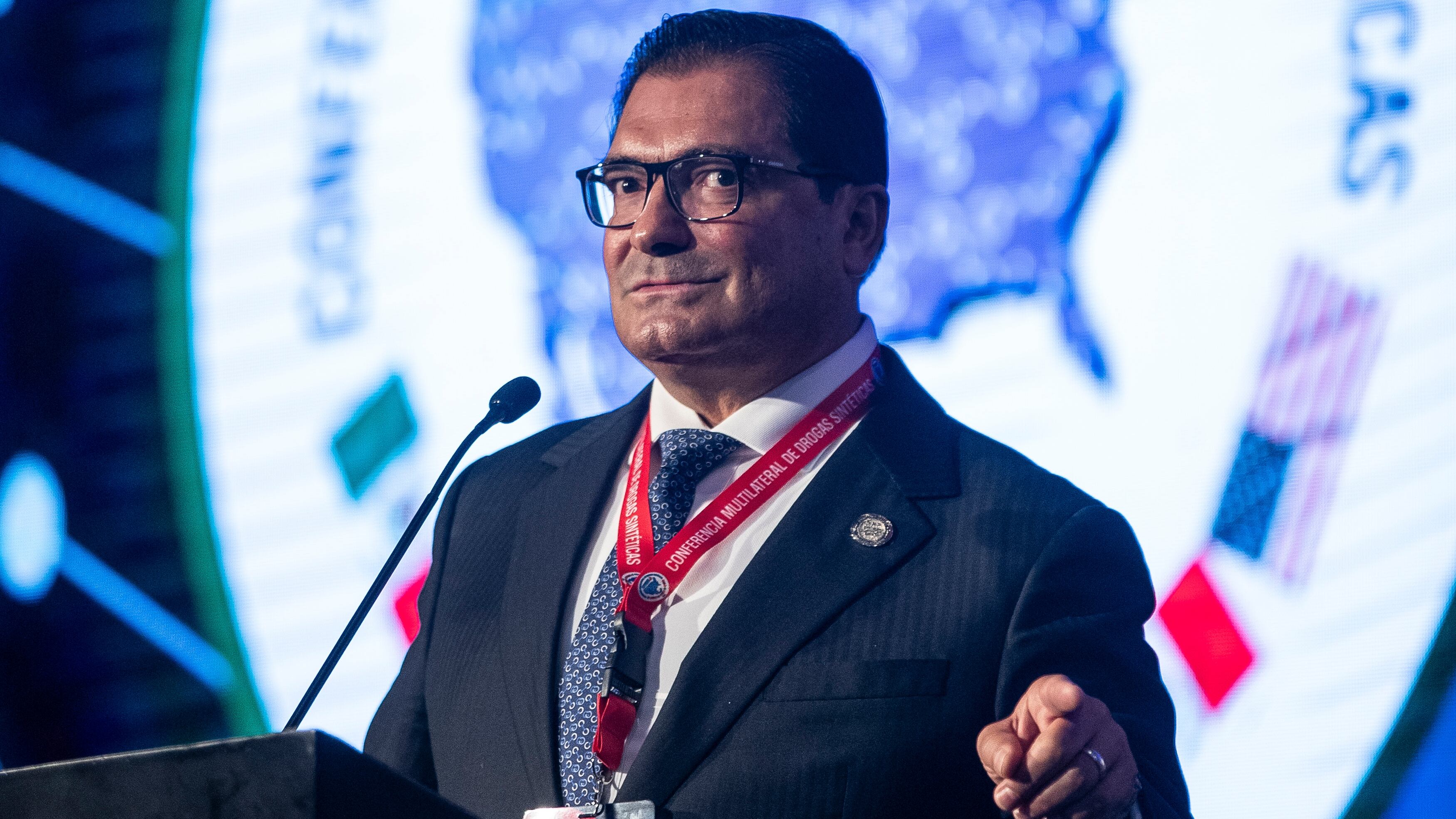 Felipe de Jesús Gallo at the International Conference on Synthetic Drugs, on April 23.