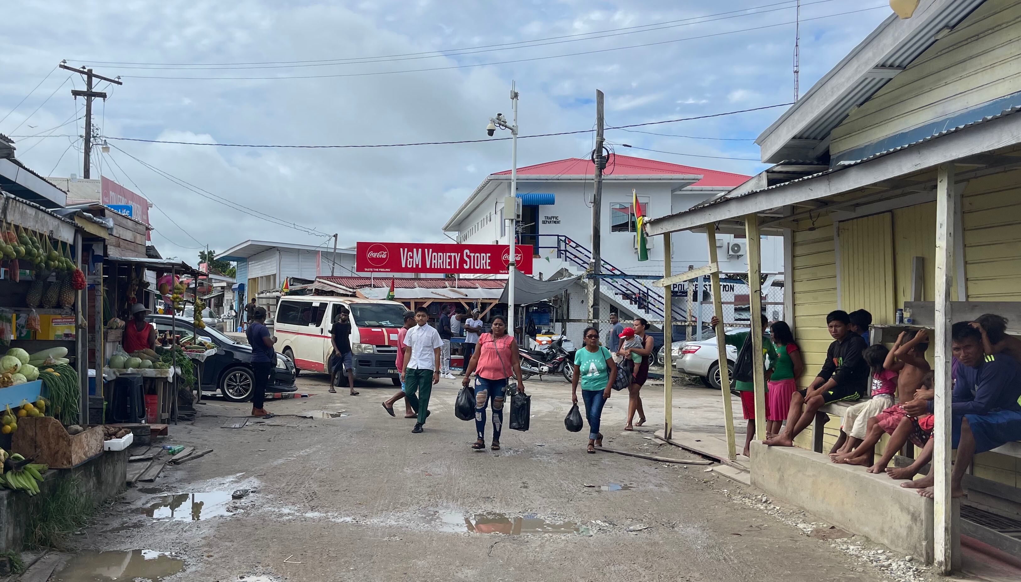 A market in Charity, a port town in Essequibo.