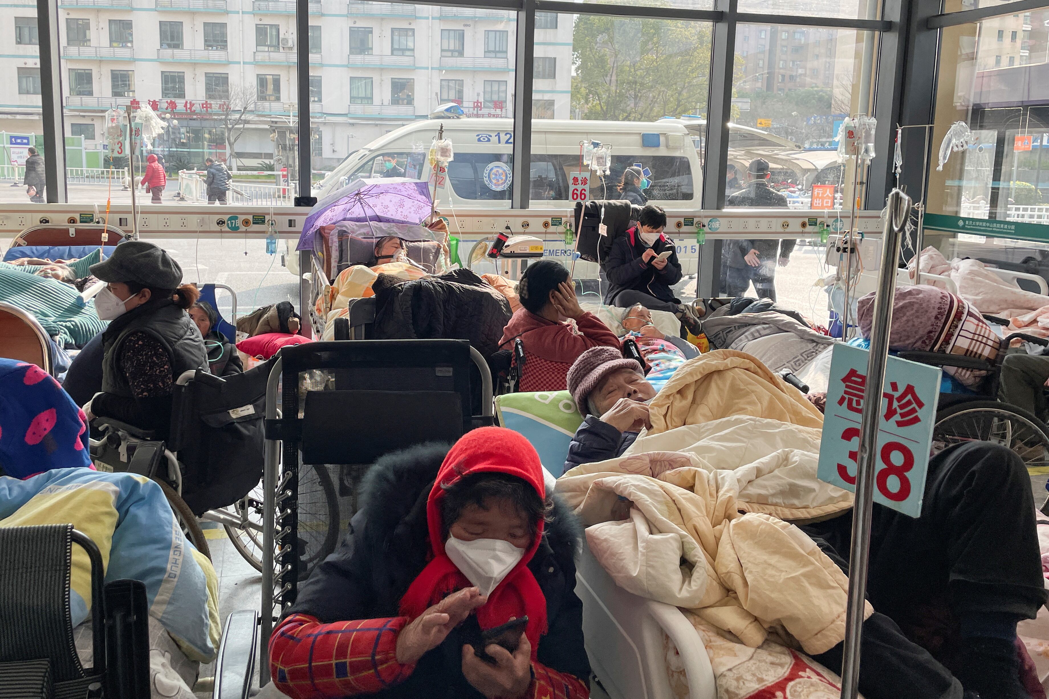 A Shanghai hospital full of coronavirus patients.