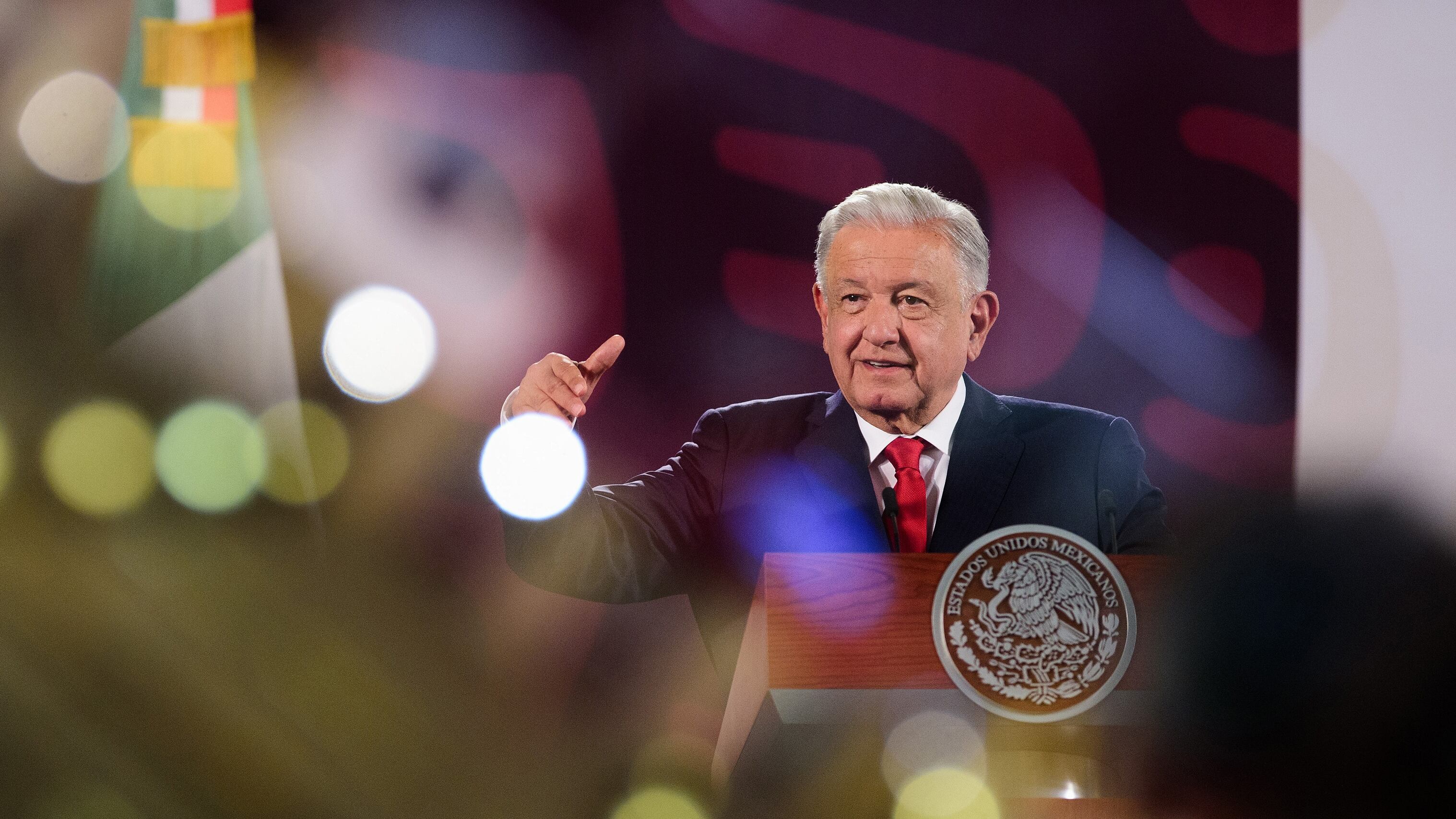 López Obrador habla durante la conferencia matutina de este miércoles en Palacio Nacional (Ciudad de México).