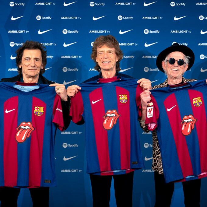 The Rolling Stones presentan este jueves la camiseta de edición limitada del FC Barcelona.