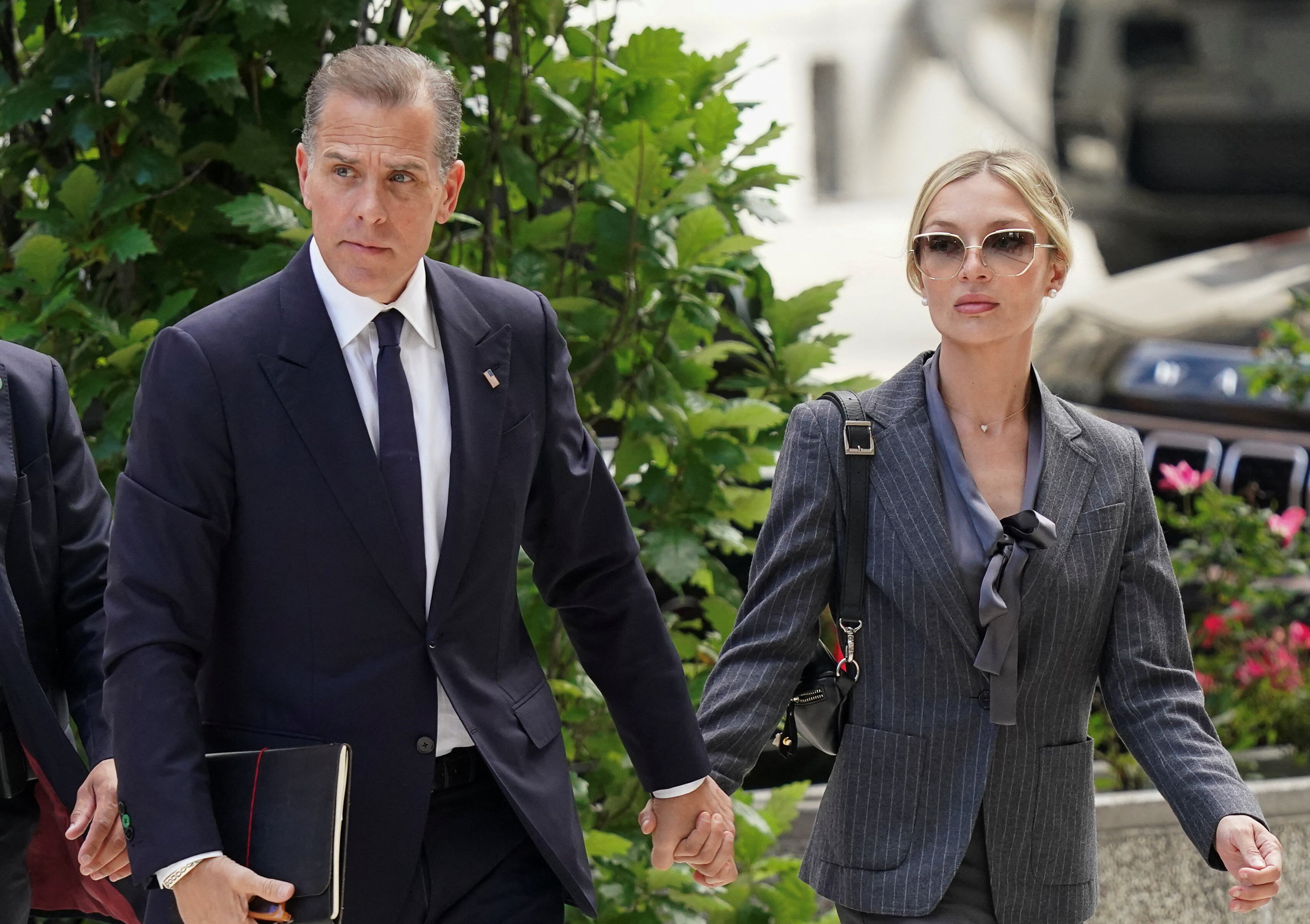 Hunter Biden and his wife, Melissa Cohen Biden, at the first day of trial this Monday in Wilmington (Delaware).