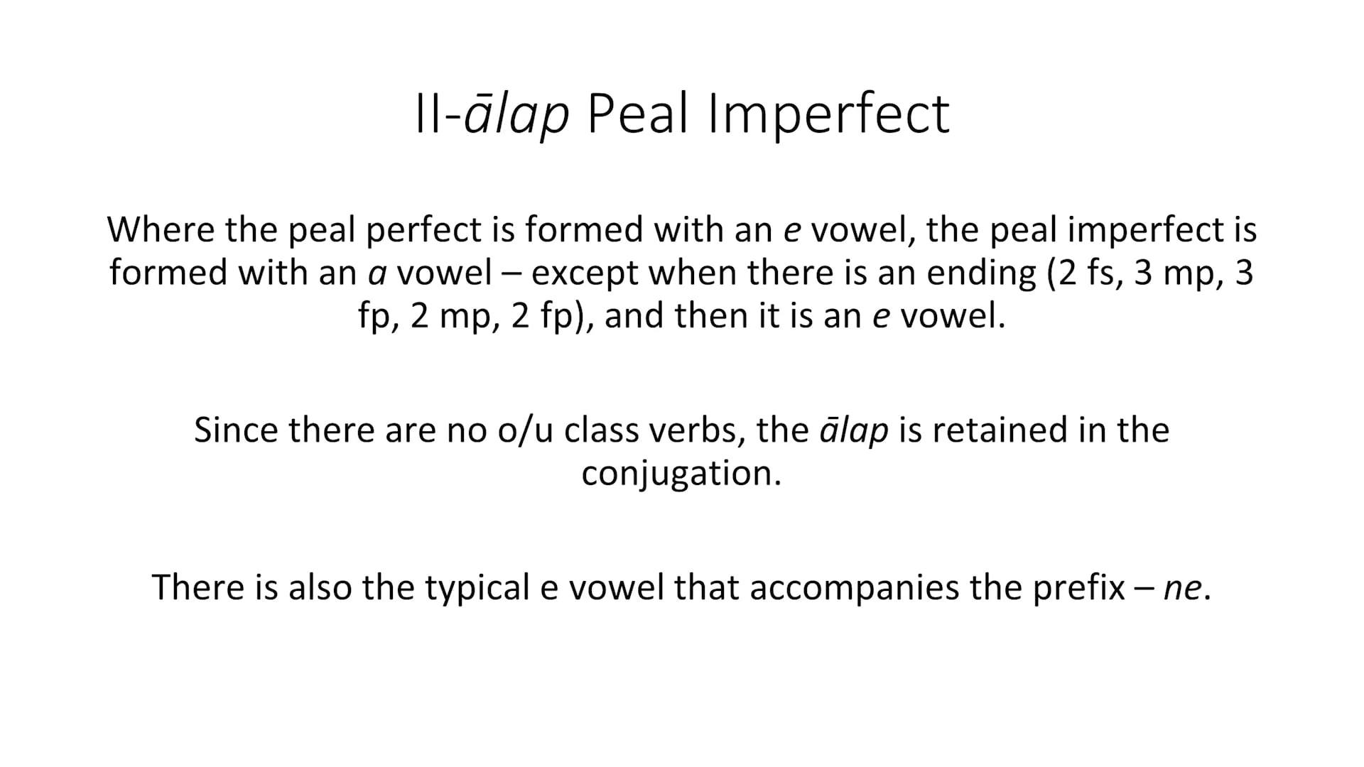 Basics of Classical Syriac - Session 23 - II-Alap Verbs