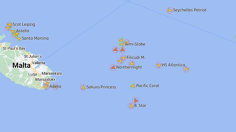 Tanker HS Atlantica off Malta