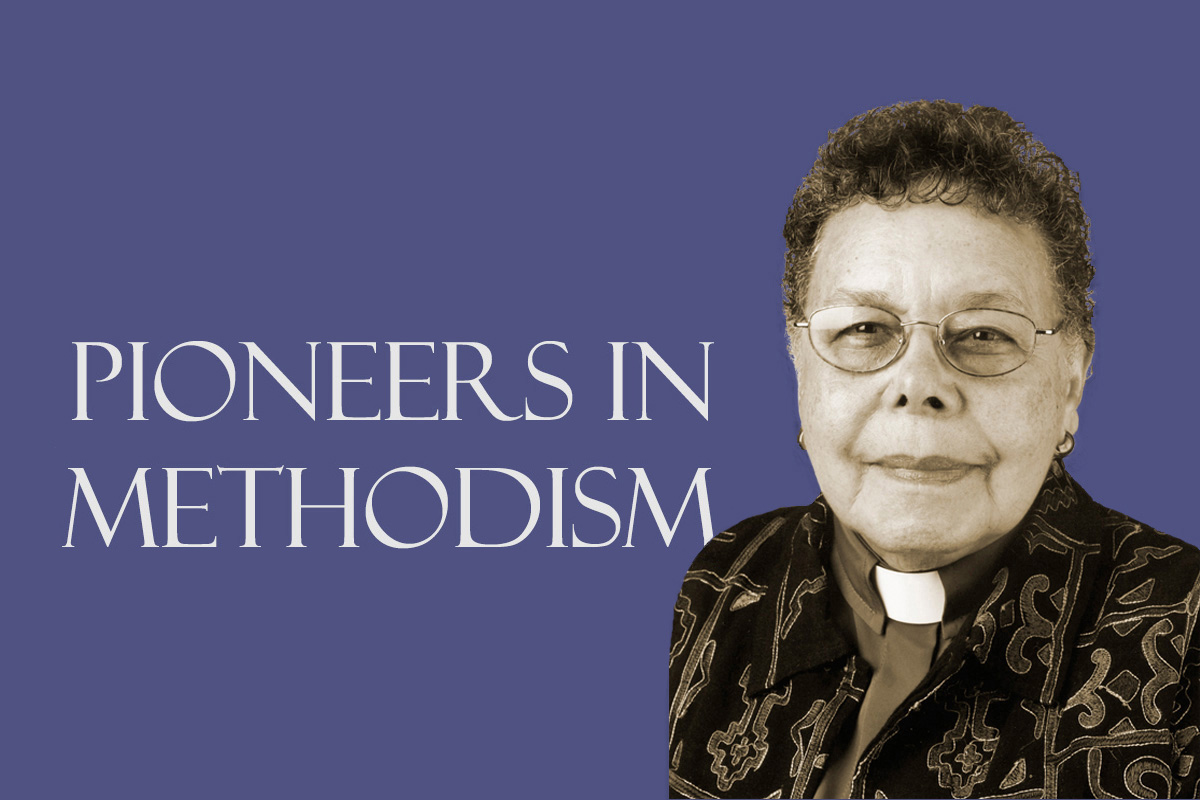 United Methodist Bishop Leontine Turpeau Current Kelly. Sepia photo by Mike DuBose, UM News. Graphic by Laurens Glass, United Methodist Communications.