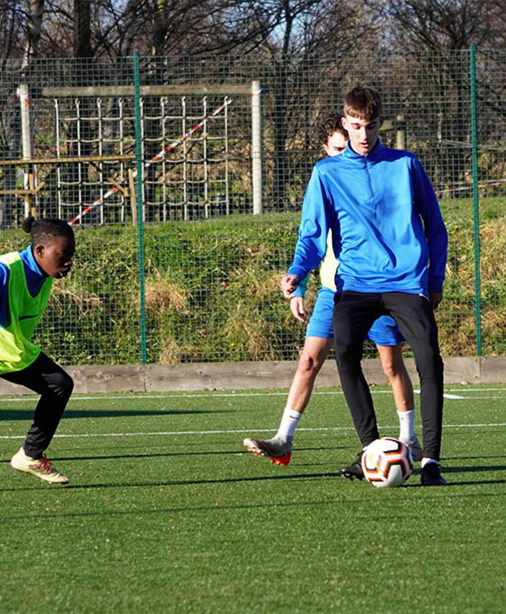 Young players train