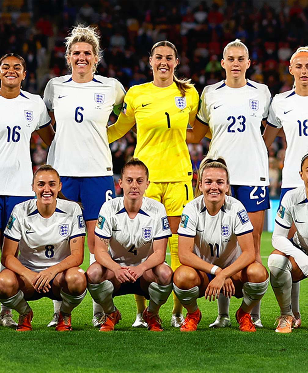 England women's national football team line-up for a photo during the FIFA Women's World Cup Australia & New Zealand 2023