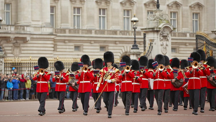 Changing of the guard ceremony outside Buckingham Palace